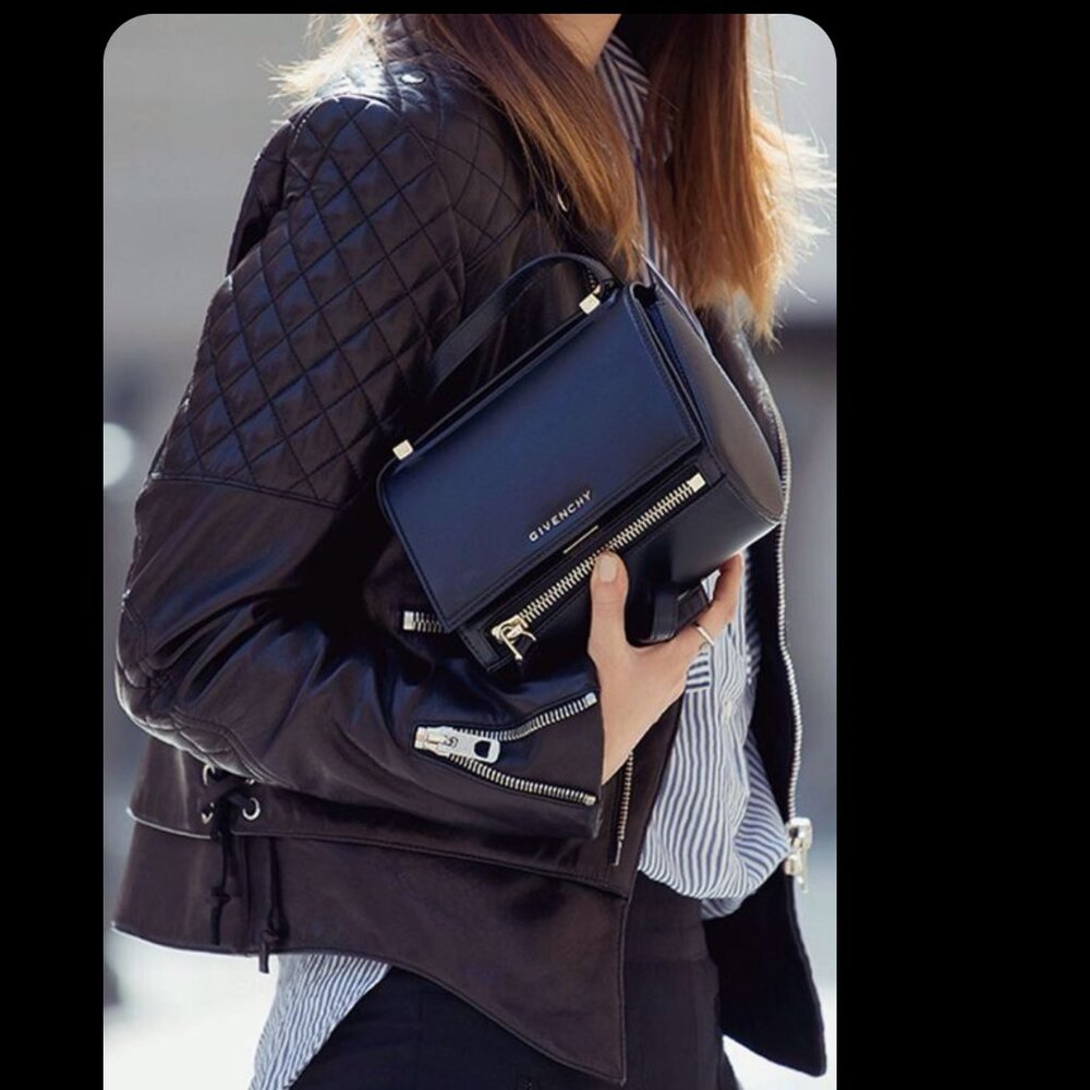 Authentic Givenchy Black Pandora Box Small Bag Minimalist Structured Shoulder